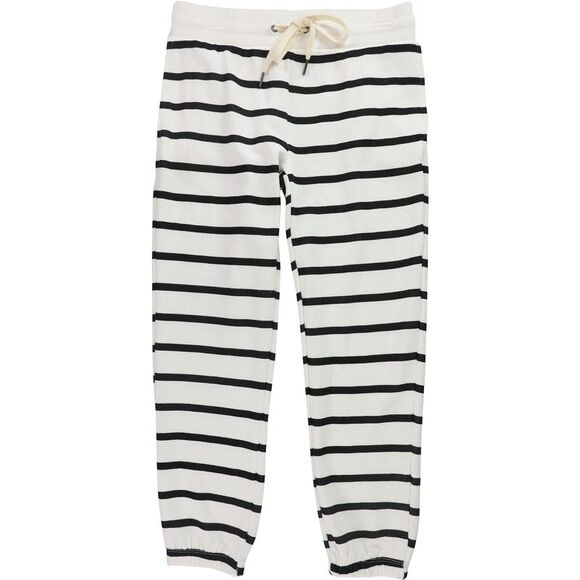n:philanthropy Womens Striped Relaxed Jogger Casual Pants, blackwhite, L - Picture 1 of 2